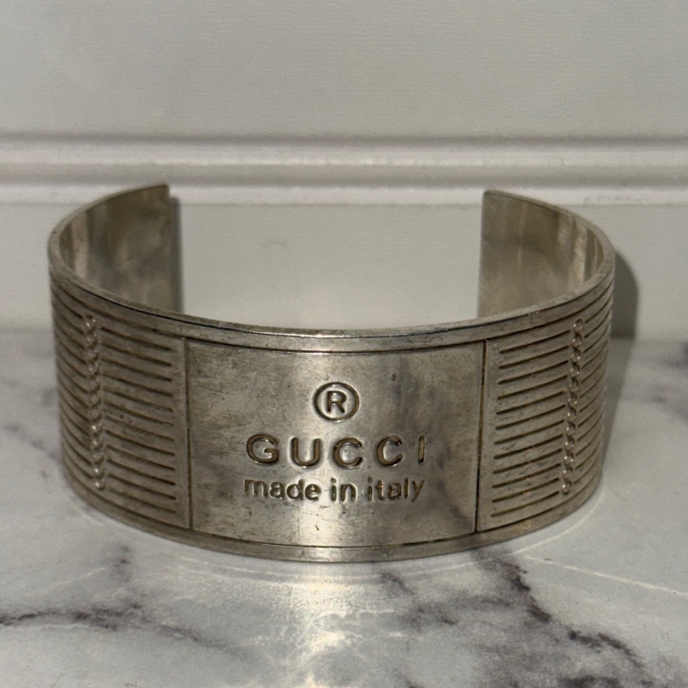 Authentic 925 Gucci Cuff Bracelet - Picture 2 of 5